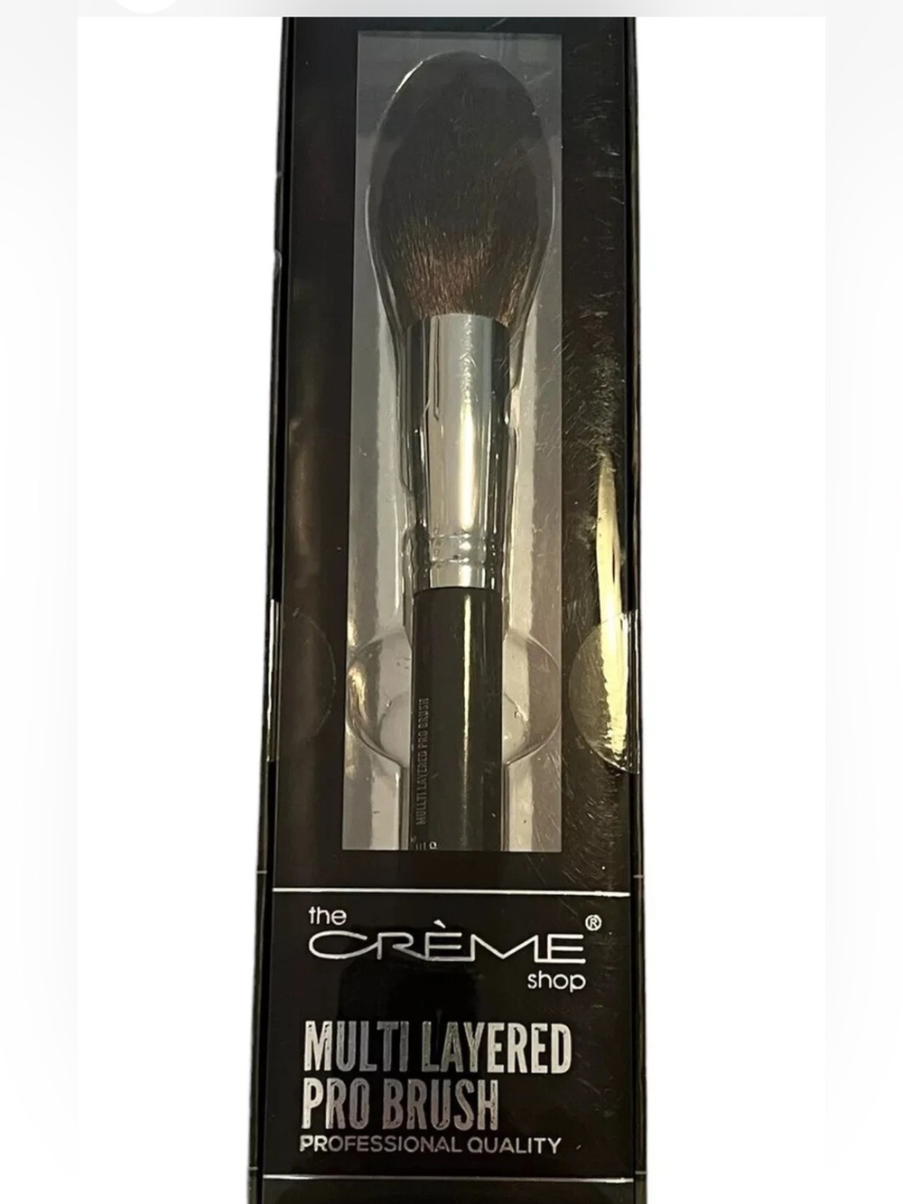 The Crème Shop Hi-Definition Pro Brush – Black/Silver Makeup Brush